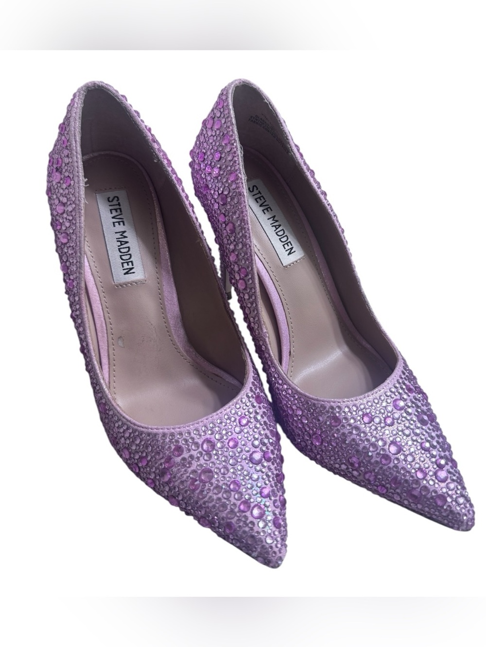 Steve Madden Lilac Crystal Pointed-Toe Stiletto Pumps - Picture 3 of 6